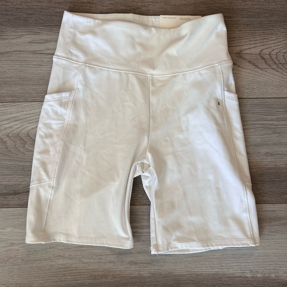 Women's White Athletic Bike Shorts
